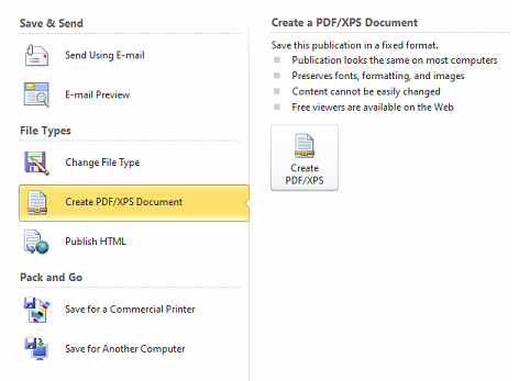 Export to PDF panel