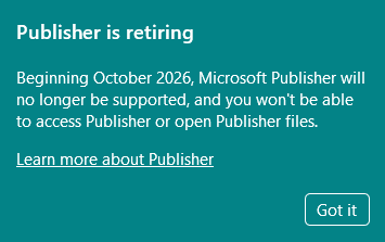 Publisher Retirment Warning