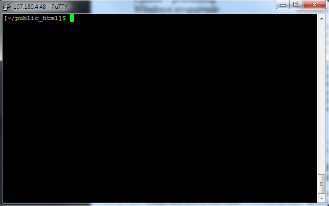 screenprint of linux command prompt provided by Putty